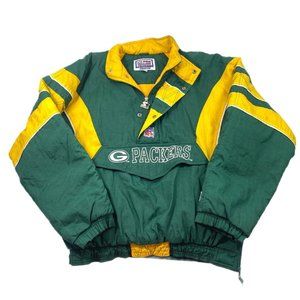 Vintage Starter Green Bay Packers NFL Pro Line Jacket Large Pullover 90s